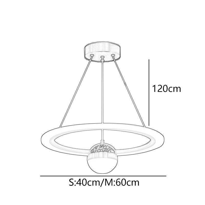 Pendelleuchte Minimalistische Schmiedeeisen Acryl Stern Ring Deckenleuchte