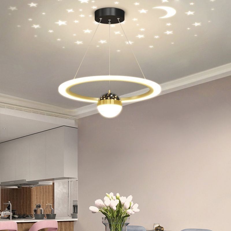 Pendelleuchte Minimalistische Schmiedeeisen Acryl Stern Ring Deckenleuchte
