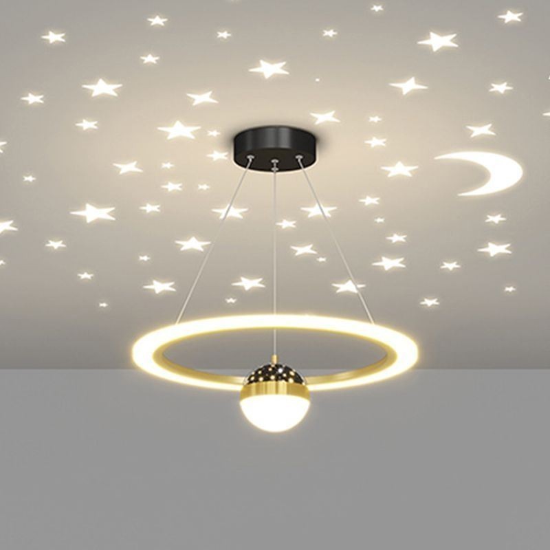 Pendelleuchte Minimalistische Schmiedeeisen Acryl Stern Ring Deckenleuchte
