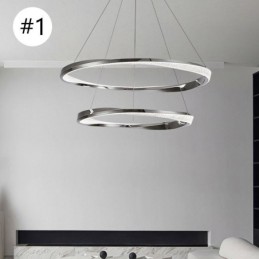 Pendelleuchte Schmiedeeisen Acryl Ring Doppelkreis Deckenleuchte