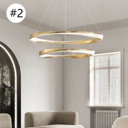 Pendelleuchte Schmiedeeisen Acryl Ring Doppelkreis Deckenleuchte