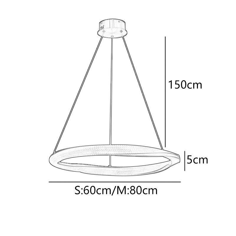 Pendelleuchte Schmiedeeisen Acryl Ring Einzelkreis Deckenleuchte