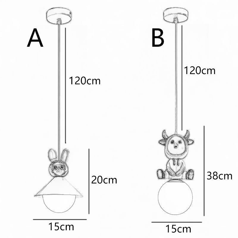 Pendelleuchte Moderne minimalistische G9 Schmiedeeisen Kaninchen Kalb Harz Deckenleuchte
