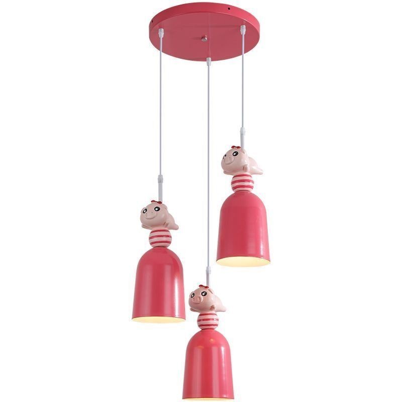 Moderne Pendelleuchte Schmiedeeisen Rosa Harz Piggy Deckenleuchte