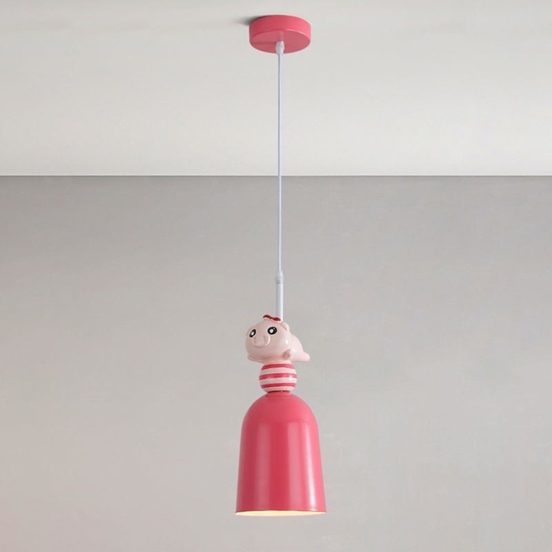 Moderne Pendelleuchte Schmiedeeisen Rosa Harz Piggy Deckenleuchte