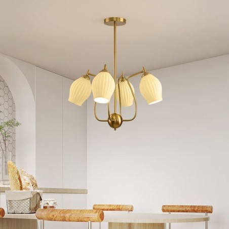 Nordic Pendelleuchte Kreative Schmiedeeisen Kupfer Natürliche Farbe Staubblatt Deckenleuchte Nordic Pendelleuchte Kreative Schmiedeeisen Kupfer Natürliche Farbe Staubblatt Deckenleuchte