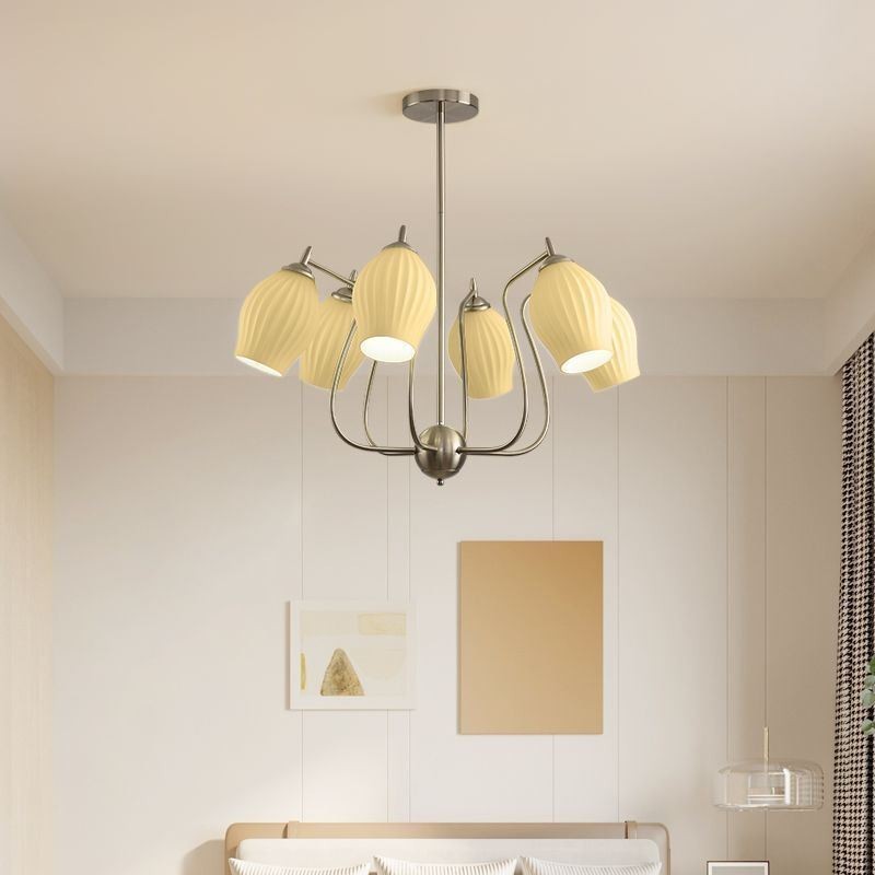 Nordic Pendelleuchte Kreative Schmiedeeisen Sand Nickel Blume Staubblatt Deckenleuchte