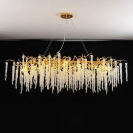 Nordische Pendelleuchte Golden Branch G9 Glas Kronleuchter