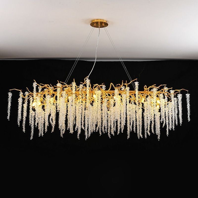 Nordische Pendelleuchte Golden Branch G9 Glas Kronleuchter