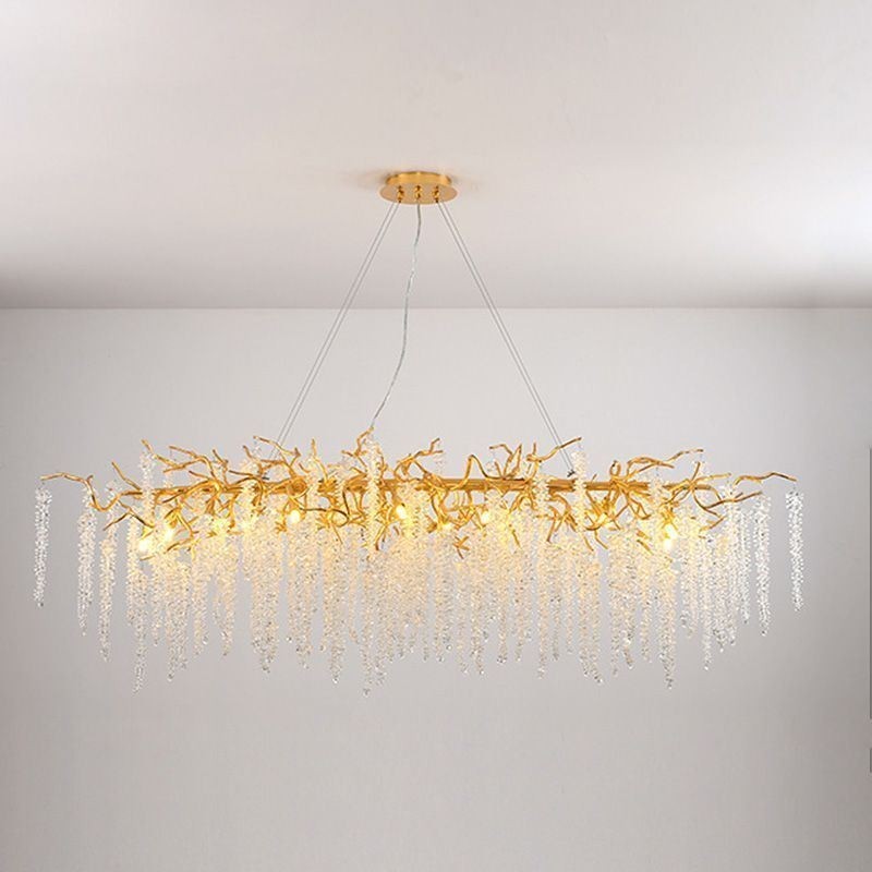 Nordische Pendelleuchte Golden Branch G9 Glas Kronleuchter