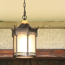Chinesische Außenleuchte Wasserdichte Sechseck-Pavillon-Pendelleuchte