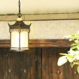 Chinesische Außenleuchte Wasserdichte Sechseck-Pavillon-Pendelleuchte