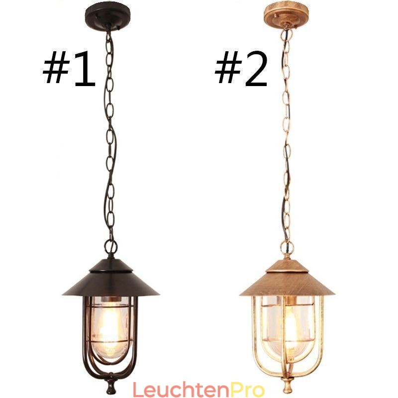 Amerikanischen Retro Outdoor Licht Wasserdicht Vogelkäfig Form Anhänger Licht