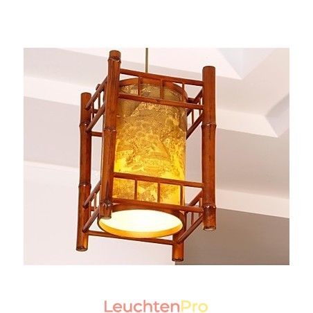 Retro Laterne Holz Bambus Kronleuchter Retro Laterne Holz Bambus Kronleuchter