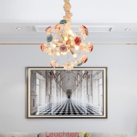Dekorative Pendelleuchte Moderner Kristallblumen-Kronleuchter Dekorative Pendelleuchte Moderner Kristallblumen-Kronleuchter