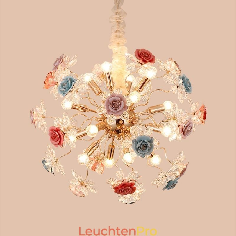Dekorative Pendelleuchte Moderner Kristallblumen-Kronleuchter