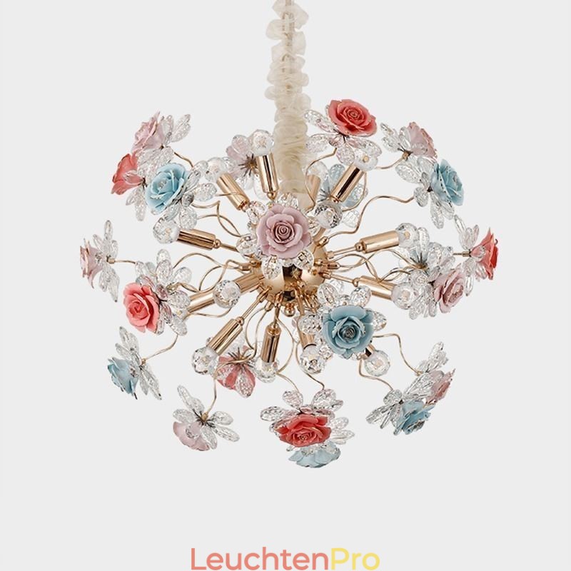 Dekorative Pendelleuchte Moderner Kristallblumen-Kronleuchter