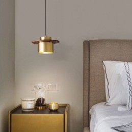 Moderne Pendelleuchte mit einer Leuchte aus Messing, Pendelleuchte, Insel