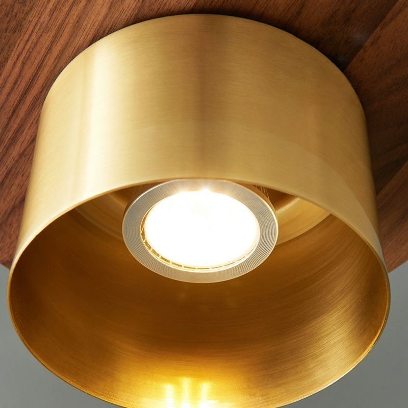 Moderne Pendelleuchte mit einer Leuchte aus Messing, Pendelleuchte, Insel