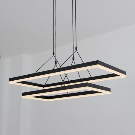 Moderner Rahmen Pendelleuchte Acryl Schwarz Kronleuchter Moderner Rahmen Pendelleuchte Acryl Schwarz Kronleuchter