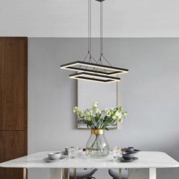 Moderner Rahmen Pendelleuchte Acryl Schwarz Kronleuchter