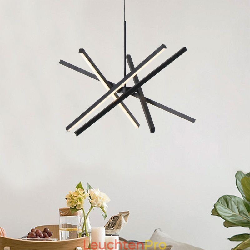 Moderne Pendelleuchte Dimmbare Schwarze Streifen Deckenlampe