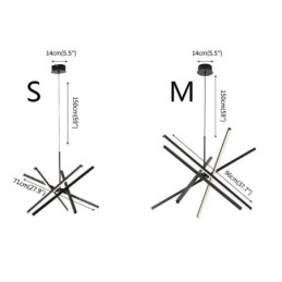 Moderne Pendelleuchte Dimmbare Schwarze Streifen Deckenlampe