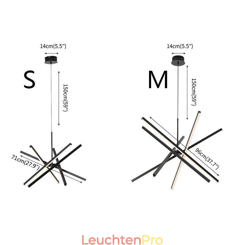 Moderne Pendelleuchte Dimmbare Schwarze Streifen Deckenlampe