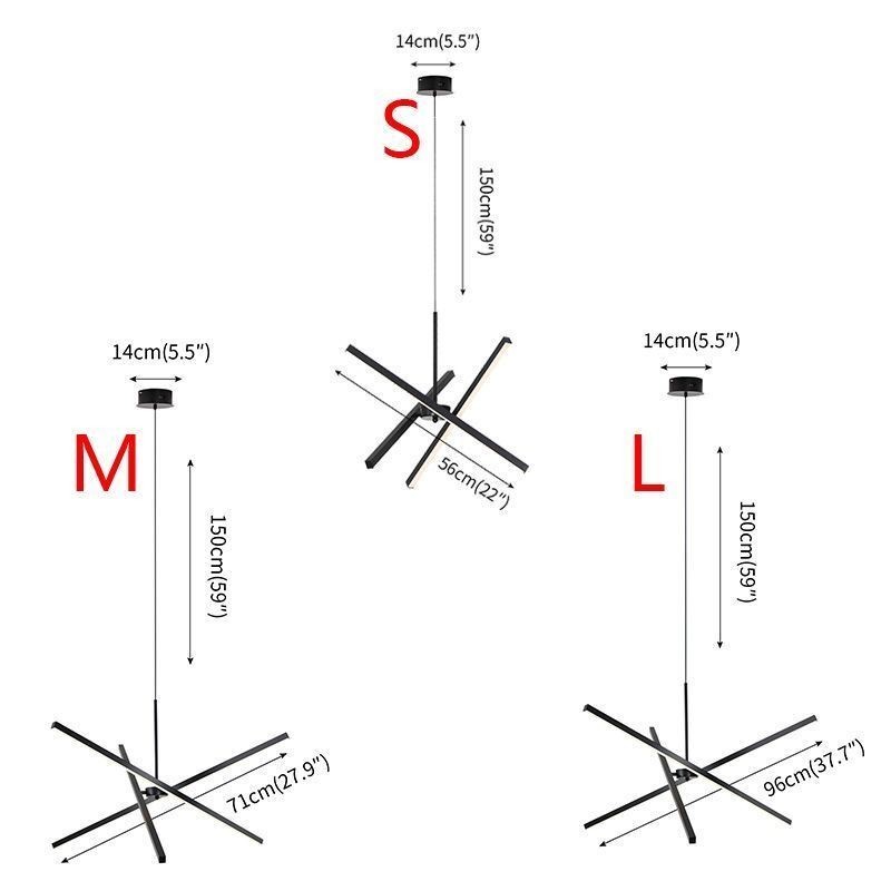 Moderne Pendelleuchte Dimmbare Schwarze Streifenlampe