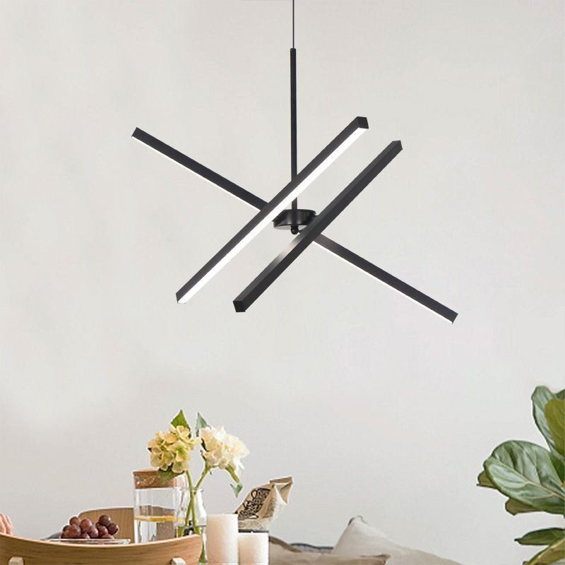 Moderne Pendelleuchte Dimmbare Schwarze Streifenlampe