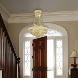 Kronleuchter in Kronenform, luxuriöse Pendelleuchte aus Kristall
