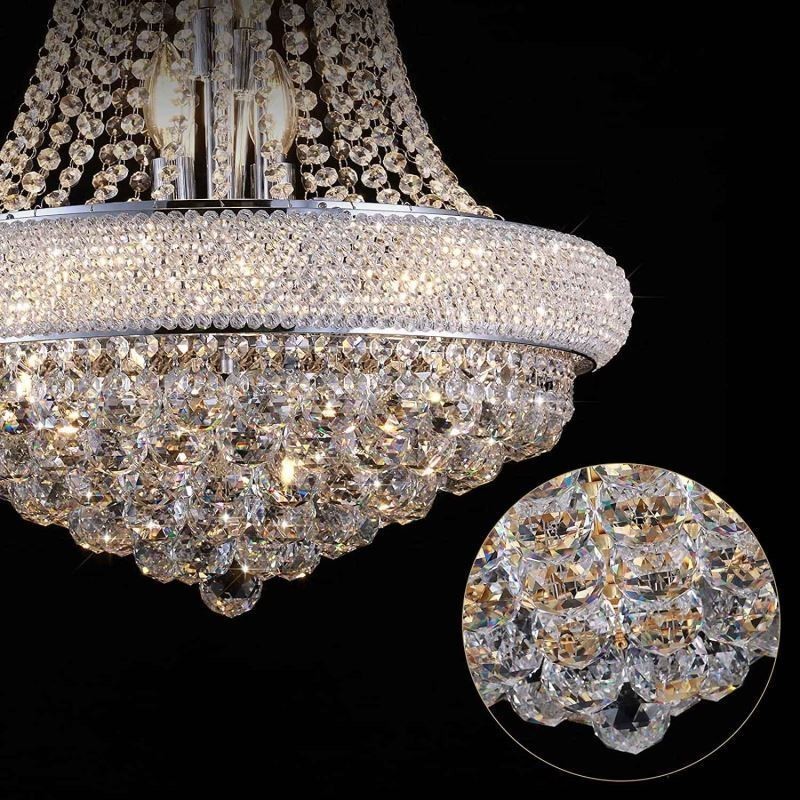 Kronleuchter in Kronenform, luxuriöse Pendelleuchte aus Kristall