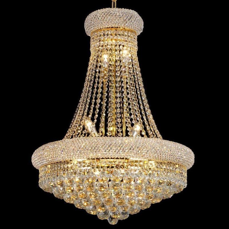 Kronleuchter in Kronenform, luxuriöse Pendelleuchte aus Kristall
