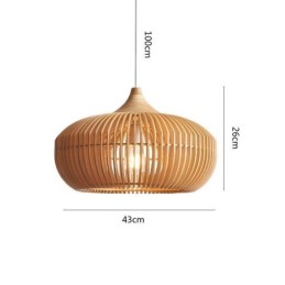 Holzrahmen Pendelleuchte Kürbisform Kronleuchter
