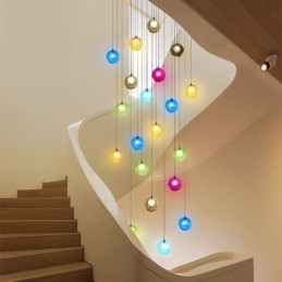 Moderne Pendelleuchte mit Kristallkugeln, farbenfroher Kristallleuchter (farbenfroher Stil, bitte kontaktieren Sie uns)