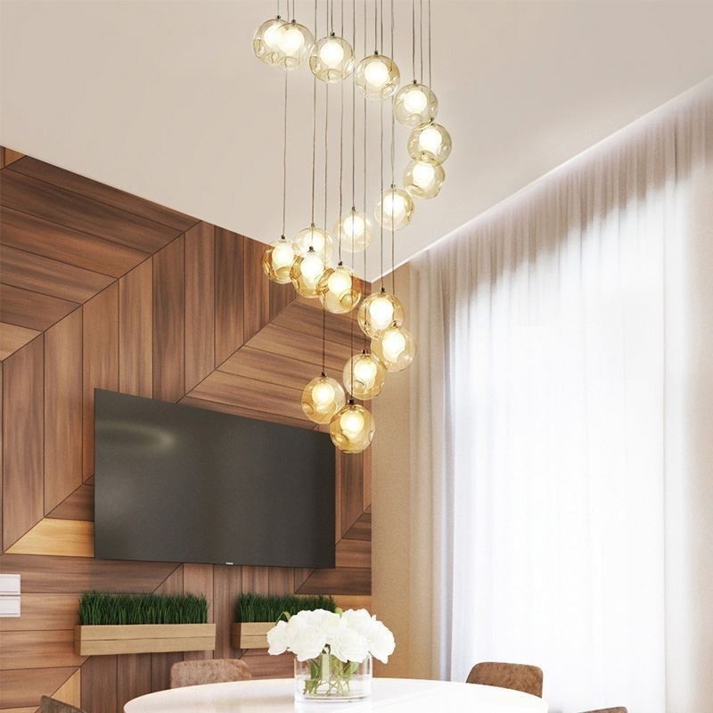 Moderne Pendelleuchte mit Kristallkugeln, farbenfroher Kristallleuchter (farbenfroher Stil, bitte kontaktieren Sie uns)