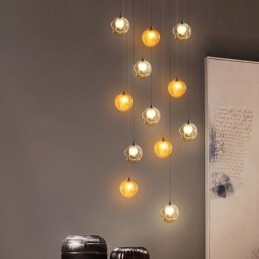 Moderne Pendelleuchte mit Kristallkugeln, farbenfroher Kristallleuchter (farbenfroher Stil, bitte kontaktieren Sie uns)