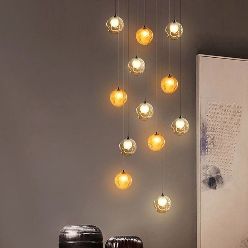 Moderne Pendelleuchte mit Kristallkugeln, farbenfroher Kristallleuchter (farbenfroher Stil, bitte kontaktieren Sie uns)