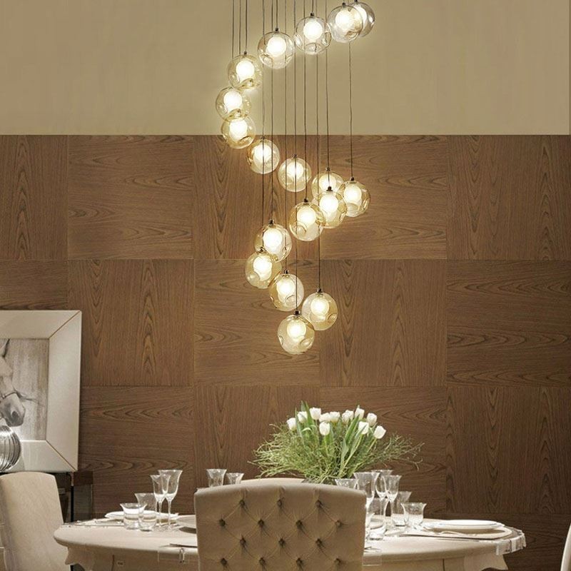 Moderne Pendelleuchte mit Kristallkugeln, farbenfroher Kristallleuchter (farbenfroher Stil, bitte kontaktieren Sie uns)