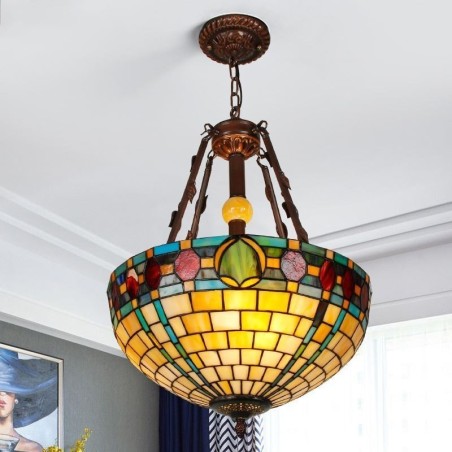 Buntglas-Pendelleuchte, dekorative Hängelampe Buntglas-Pendelleuchte, dekorative Hängelampe