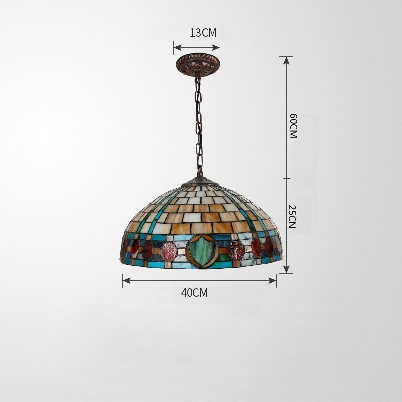 Buntglas Pendelleuchte Vintage Hängelampe
