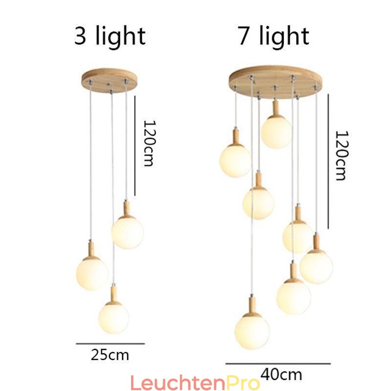Japanische Pendelleuchte aus Holz Nordische Hängelampe aus Glas