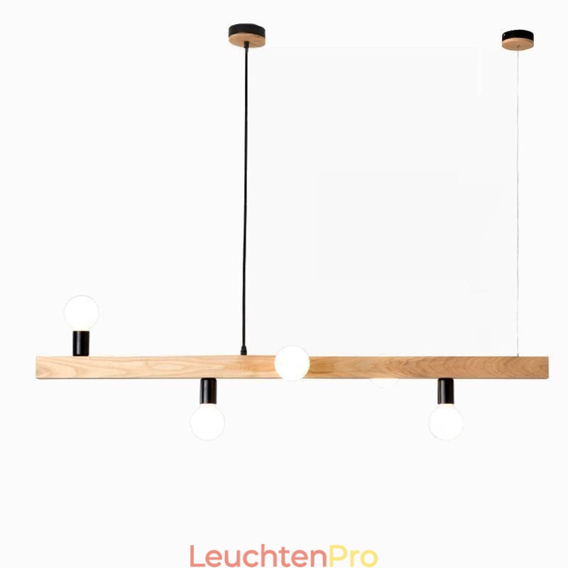 Japanischer Holz-Pendelleuchter mit Molekül-Kronleuchter