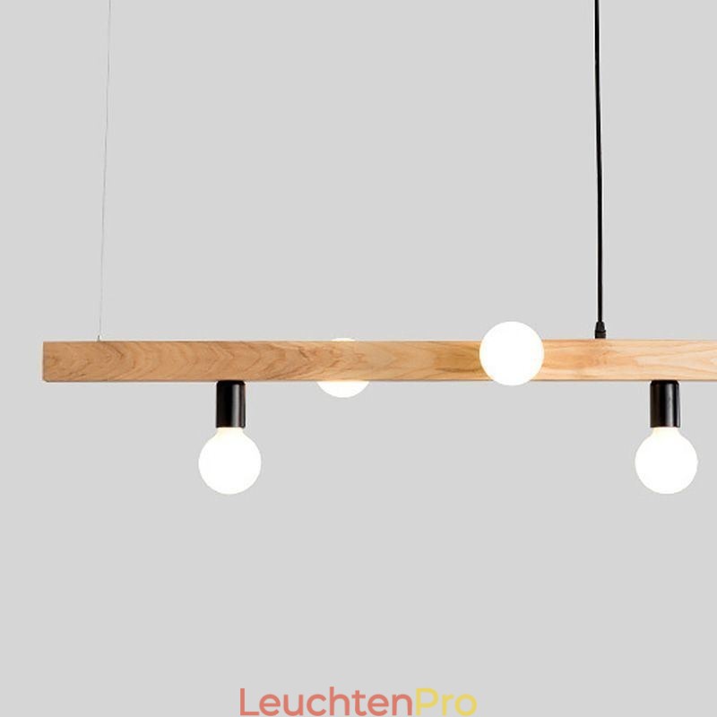 Japanischer Holz-Pendelleuchter mit Molekül-Kronleuchter
