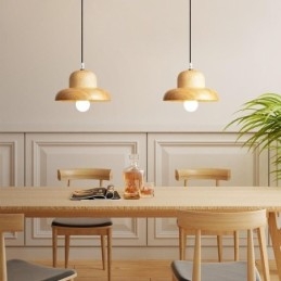 Japanische Holz Pendelleuchte Hut Hängelampe