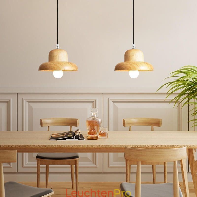 Japanische Holz Pendelleuchte Hut Hängelampe