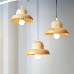 Japanische Holz Pendelleuchte Hut Hängelampe