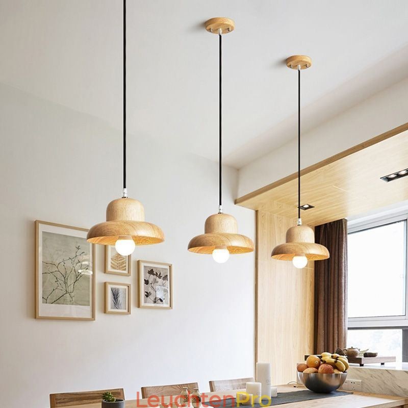 Japanische Holz Pendelleuchte Hut Hängelampe