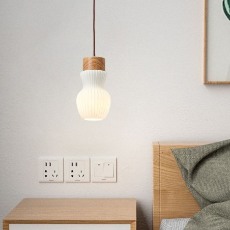 Japanische Holz Pendelleuchte Glaskessel Hängeleuchte Japanische Holz Pendelleuchte Glaskessel Hängeleuchte