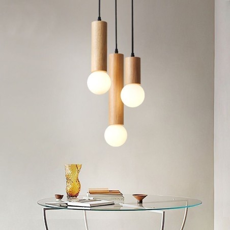 Japanische Holz Pendelleuchte 3 Lichter Hängeleuchte Japanische Holz Pendelleuchte 3 Lichter Hängeleuchte